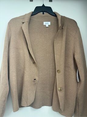 Croft & Barrow Tan Knit Blazer Cardigan Size L